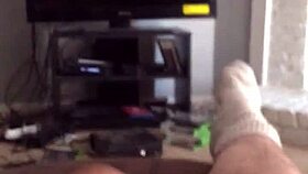 Detailed masturbation of thick cock