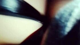 latina pornstar in lingerie does a live video call, getting her ass licked and fucked while follower watches.