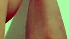 shy girl shows legs on camera