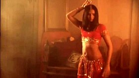 oriental belly dancer teases with seductive nude moves in erotic session