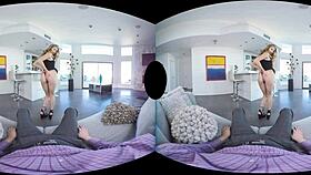 Blonde harlot Arya Fae has Valentine anal with you in VR