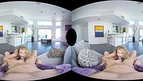 Blonde harlot Arya Fae has Valentine anal with you in VR