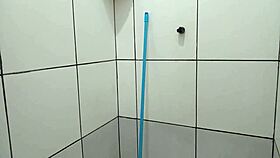 Hey, I'm in the shower and she's ready to fuck! 😏 Bathroom doggystyle with bent-over brunette.