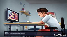 Summertime saga, my stepsister loves big dildos for gaping anal 😍.