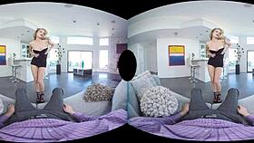 Blonde harlot Arya Fae has Valentine anal with you in VR