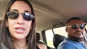 latina milf sucks big cock on the road