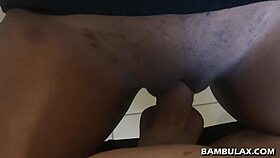 ebony amateur masturbates in pov interracial scene