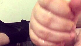 Chubby Wife with Hairy Pussy Offers Slow Motion POV Handjob