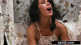 Sneaky beauty fucks husband and lover at the same time