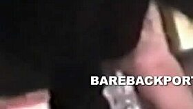 Amateur interracial bareback fucking with intense passion.