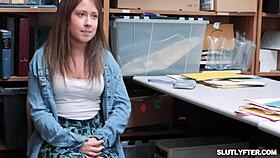 Amber Summer Banged by Officers Involuntarily Watched by Stepbro.