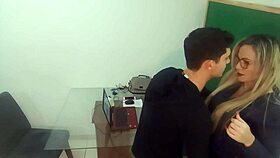 Student eats teacher's hairy ass in class