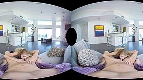 Blonde harlot Arya Fae has Valentine anal with you in VR