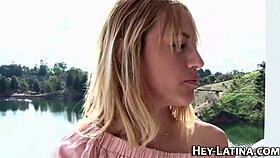 In this real story, a blonde Latina jerks a big cock.