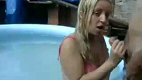 Blonde Performs Webcam Blowjob In Public Pool