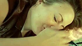 French slut in satin dress performs blowjob and rimming before doggystyle