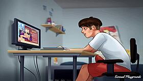 Summertime saga, my stepsister loves big dildos for gaping anal 😍.