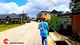 Maskgodez fucks huge-assed old man outdoors after visiting shooting space!