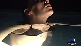 a hot evening party for french brunettes involving personal relaxation and social interactions