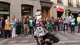 Bang that slim spanish slut's ass in public