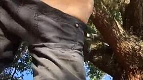 Naughty slut outside in cute panty, what are you doing?