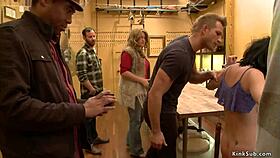 Watch The Contrast: Brunette Gets Anal Banged In Public Shop Amid Voyeurs.