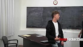 thief's blue-eyed twink cock punished in garage