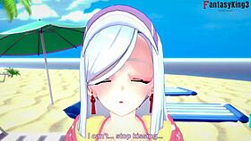 Shenhe In Bikini Performs Blowjob And Titjob POV In Genshin Impact