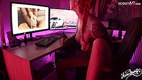 German amateur Anni Angel rates your cock while masturbating.