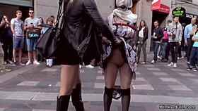 Bang that slim spanish slut's ass in public