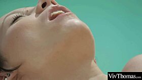 Beautiful Brunettes Enjoy Lesbian Sex By The Pool