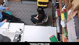 Penelope, caught shoplifting, fucks guard! No police!