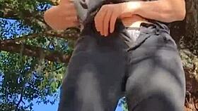 Naughty slut outside in cute panty, what are you doing?