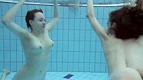 Anna Netrebko asks Lada Poleshuk, 'Ready for underwater fun?' in lesbian pool scene