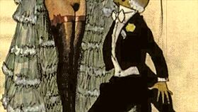 Vintage erotic cartoon art from antique anime hentai collections.