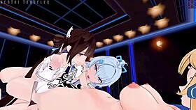 I lick kiana's pussy in honkai impact celebration