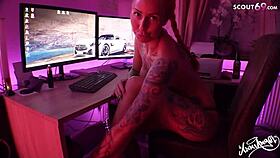 German amateur Anni Angel rates your cock while masturbating.