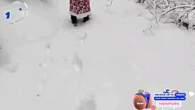 winter loneliness with maid in snowy fantasy