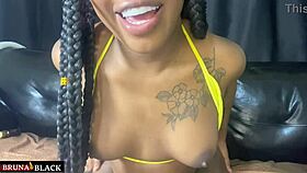 latina in lingerie rides and cums with guided handjob orgasm homemade