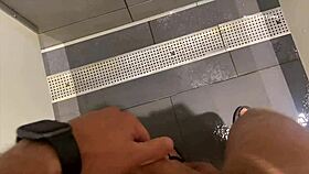 I-I got a blowjob in the gym shower from my neighbor, cum in mouth compilation