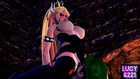Luigi gets intense oral orgasm from bowser's wife.
