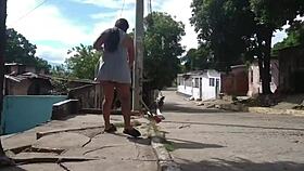 'look at neighbor sweeping in small dress showing huge ass!'