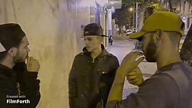 Asking For Cigarette Leads To Big Cock Orgy With Friends