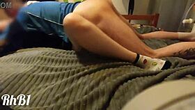 she has an orgasm while having sex with her lover when her husband calls