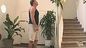 Blonde gets creampied by big cock on couch!