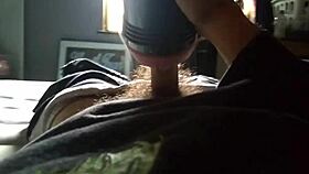 AJ's quick cam masturbation with toys cuts before cumshot.