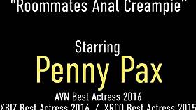 Penny Pax puts huge vibrator on clit while fucked