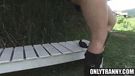 Shemale Samara Demacedo Strokes Hard Outdoors