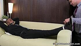 bound black stud toe licked by a homosexual freak show