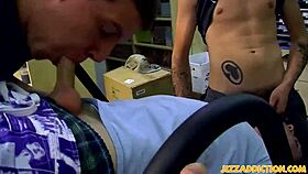 adorable rad matthews sucks two cocks in wild 3way.